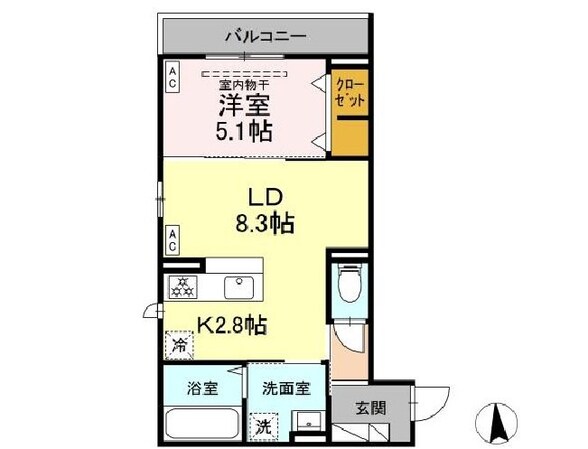 D-ROOM小田原2丁目Aの物件間取画像